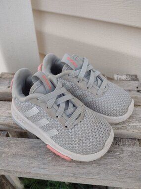 Adidas Racer TR 2.0 Slip On Sneakers Grey Pink Toddler Size 5K